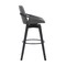 Armen Living Baylor 30" Gray Faux Leather and Black Wood Swivel Bar Stool LCBABABLGR30 - alternate 4